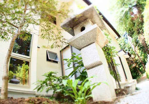 中庭から眺める坪庭